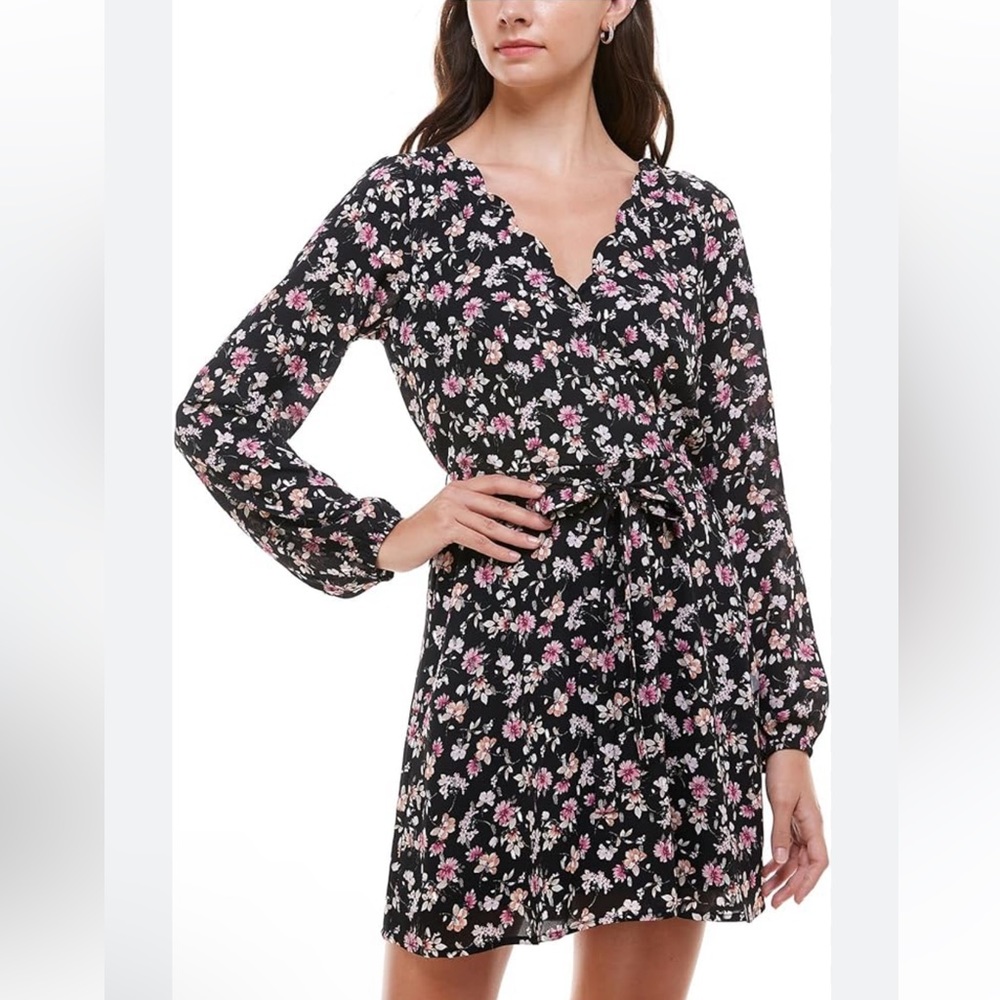 Trixxi Junior Floral Print Fit and Flare Mini Dress